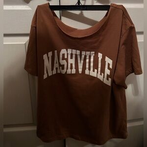 Brown Nashville Graphic Women's Top